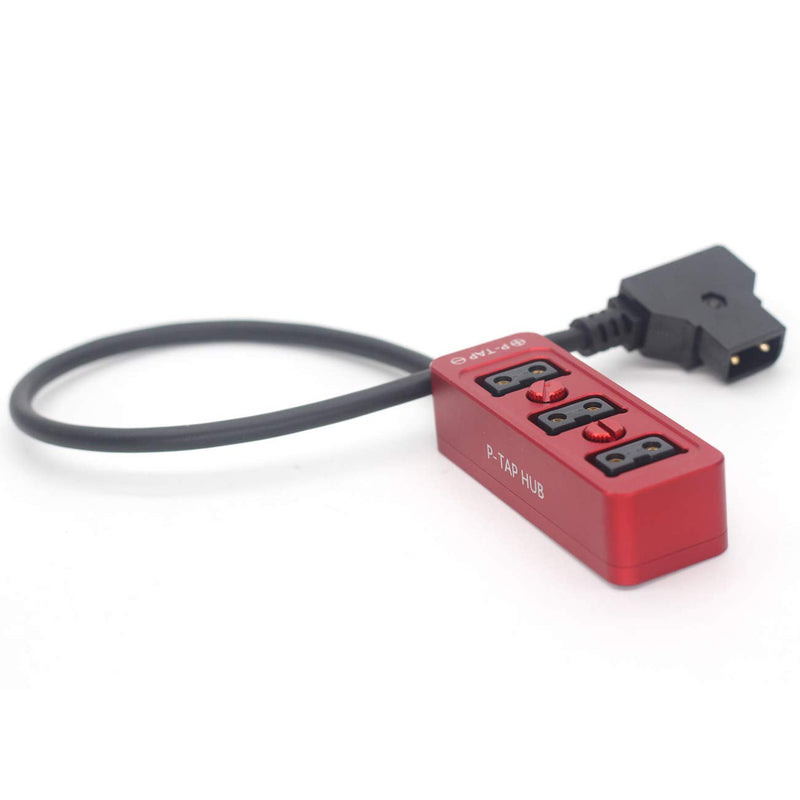  [AUSTRALIA] - SZJELEN Triple P-TAP D-tap Splitter,D-tap to 3ports D-tap P-tap Splitter Cable for Photography Power,Dtap Three-Way Splitter (Red) Red