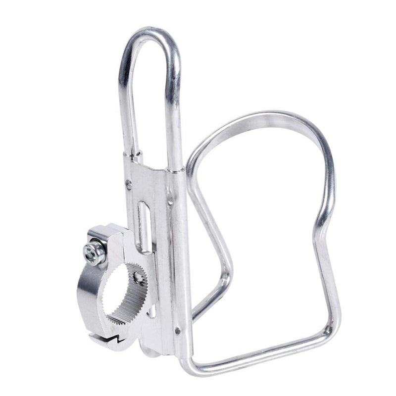  [AUSTRALIA] - Motorcycle Drink Cup Holder Motorbike Water Beverage Support Handlebar Bottle Adapter (Silver Color) Silver Color
