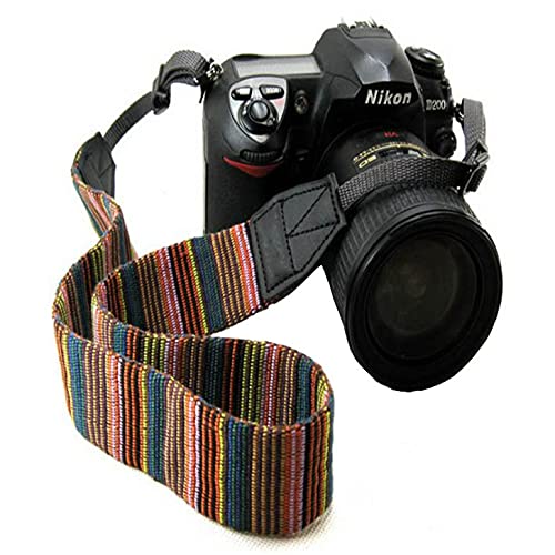  [AUSTRALIA] - Braided soft camera strap for all SLR cameras Neck and shoulder camera straps for digital cameras (Stripe)