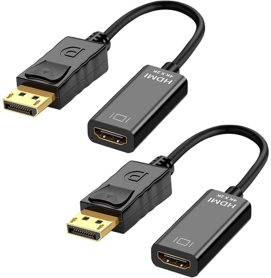  [AUSTRALIA] - 4K DisplayPort to HDMI Adapter, DP to HDMI Converter Male to Female Cable Support 3D Audio Gold Plated Compatible with Computer, Laptop, PC, Monitor, Projector, HDTV(Black)