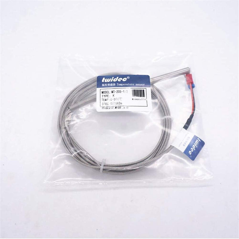  [AUSTRALIA] - Twidec/2M NPT 1/2"inch (6X50MM) Pipe Thread Temperature Sensor Probe Two Wire Temperature Controller (0~600℃) 304 Stainless Steel K Type Thermocouple MT-205-1/2 1/2" 6x50mm