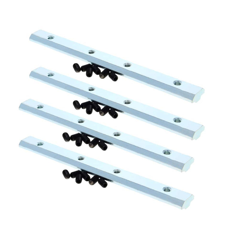  [AUSTRALIA] - Heyiarbeit 20 Series Linear Connector 7.09" x 0.79" x 0.39" (L x W x T) Carbon Steel Galvanized Silver Straight Piece Connection Part 4PCS