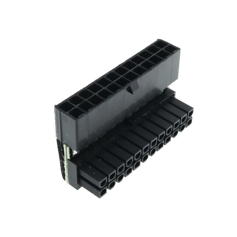  [AUSTRALIA] - E-outstanding ATX 24Pin Mainboard Power Connector ATX 90 Degree Motherboard Power Adapter for Desktops PC Supply, 24Pin Female to 24pin Male