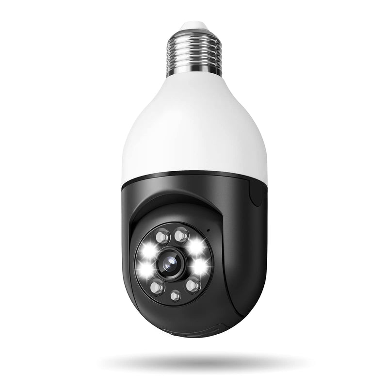  [AUSTRALIA] - 2.4GHz & 5GHz Light Bulb Security Camera Wi-Fi Outdoor, 360° Lightbulb Security Camera 1080P Wireless, Color Night Vision, Motion Detection, Compatible with Alexa/Google, E27/E26 Socket
