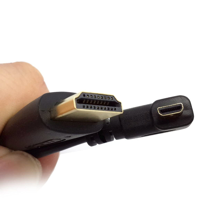 CY Right Angled 90 Degree Micro HDMI to HDMI Male HDTV Cable 150cm for Cell Phone & Tablet 1.5m - LeoForward Australia