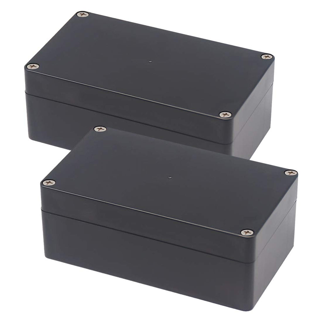  [AUSTRALIA] - Zulkit Junction Box Waterproof Dustproof IP65 ABS Plastic Project Box Universal Electrical Boxes Enclosure Black 6.22 x 3.54 x 2.36 inch (158 x 90 x 60 mm)(Pack of 2) 6.22'' x 3.54'' x 2.36''(Pack of 2)