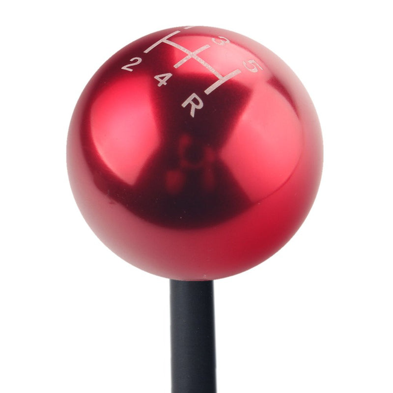  [AUSTRALIA] - DEWHEL JDM Round Ball Billet Weighted Five-Speed 5 Speed MT Manual Gear Stick Shifter Shift Knob M10 x 1.5 Screw On for Honda Acura (Red) Red