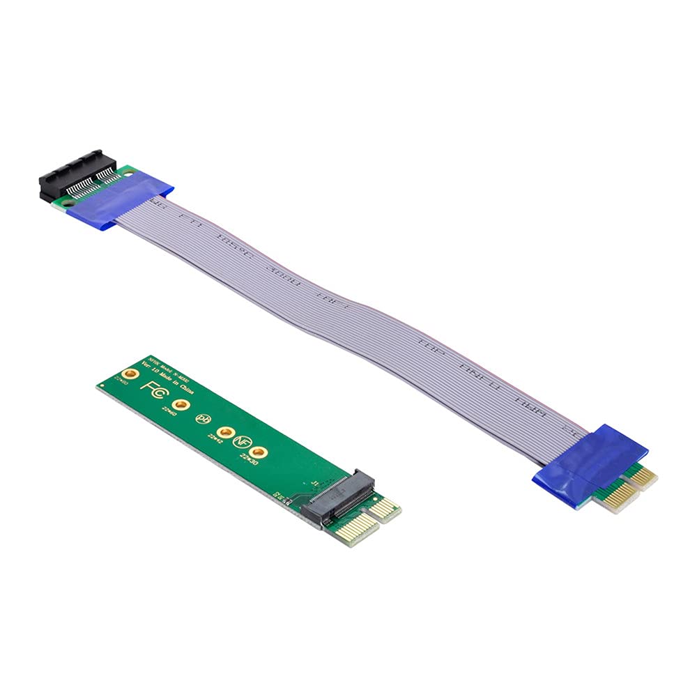  [AUSTRALIA] - Xiwai NGFF M-Key NVME AHCI SSD to PCI-E 3.0 1x x1 Vertical Adapter with Cable Male to Female Extension Green 1x