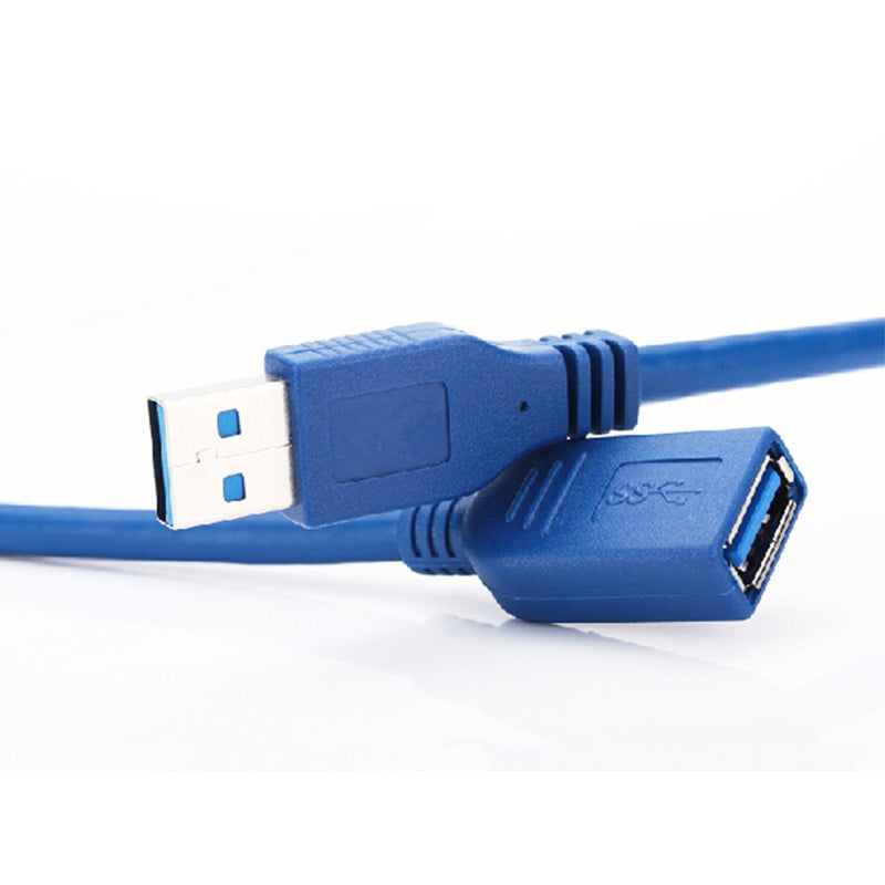 Bluwee USB 3.0 Extension Cable -2 Feet (0.6 Meters) - A-Male to A-Female [Full-Covered Female Blue] 2 FT - LeoForward Australia