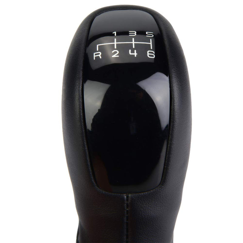  [AUSTRALIA] - Qiilu 6 Speed Gear Shift Knob Shift Shift Knob Gaitor with PU Leather Stick Shift Dustproof Boot Cover for Benz W203
