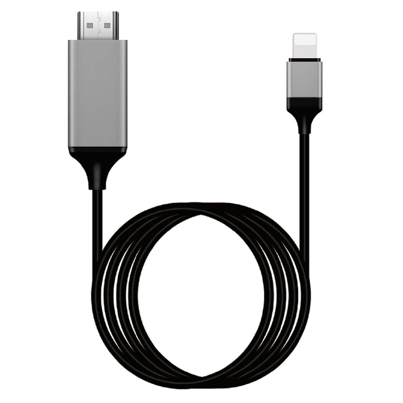  [AUSTRALIA] - [Apple MFi Certified]Lightning to HDMI Adapter for Phone to TV,HDMI 2K 6.6 Feet Cable,Compatible with iPhone,iPad Sync Screen Connector Directly on HDTV/Monitor/Projector NO Need Power Supply (BLACK) BLACK