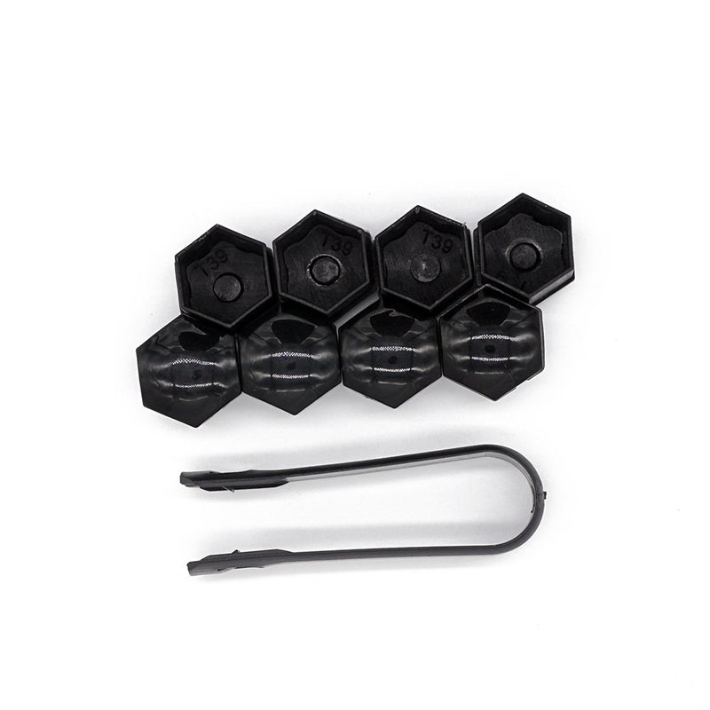 Waylin 20 Pcs New Universal 17mm Wheel Lug Nut Bolt Cover Caps +Removal Tools (Black) - LeoForward Australia