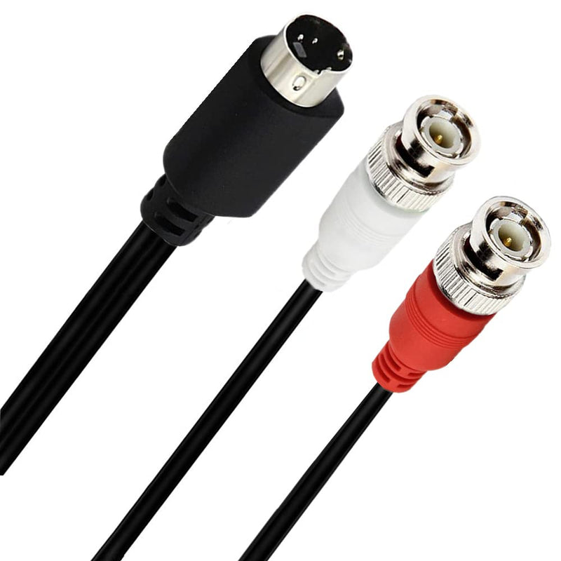  [AUSTRALIA] - MTUERANC S-Video 4 PIN to BNC Splitter Cable, Mini DIN 4 Pin S-Video Male to Dual BNC Female Y Splitter Connectors Cable (4 Pin Male to Dual BNC Male 25cm/10 inch) 4 Pin Male to Dual BNC Male 25cm/10 inch