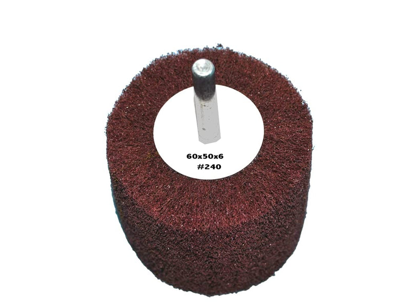  [AUSTRALIA] - 3 pieces of abrasive fleece grain size: 240, 60mmx50mm, 6mm clamping shaft - sanding mop pen, sanding mop, sanding fleece wheel with shaft.