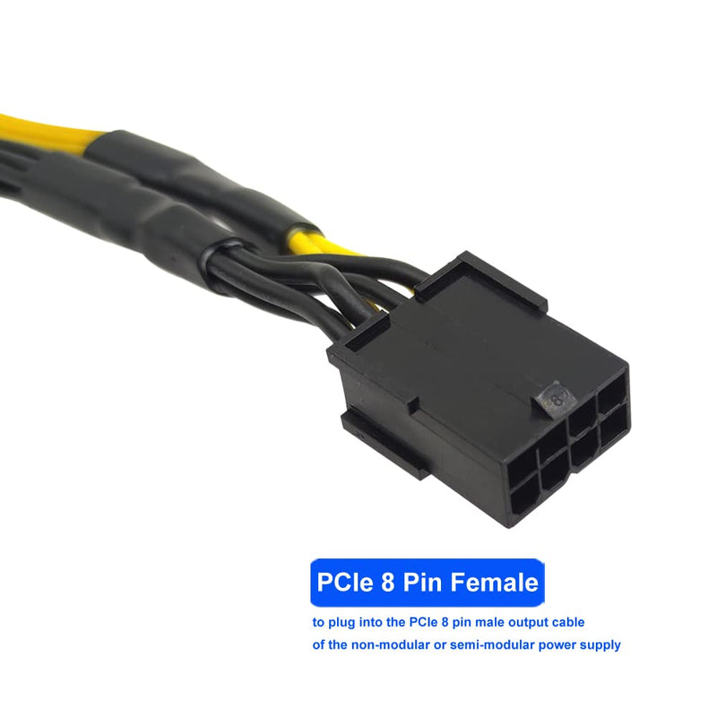  [AUSTRALIA] - COMeap GPU VGA PCIe 8 Pin Female to 3X 8 Pin(6+2) Male PCI Express Adapter Splitter Extension Cable for Bitcoin Ethereum Mining 11.4-inch(29cm) 3x8pin(6+2)