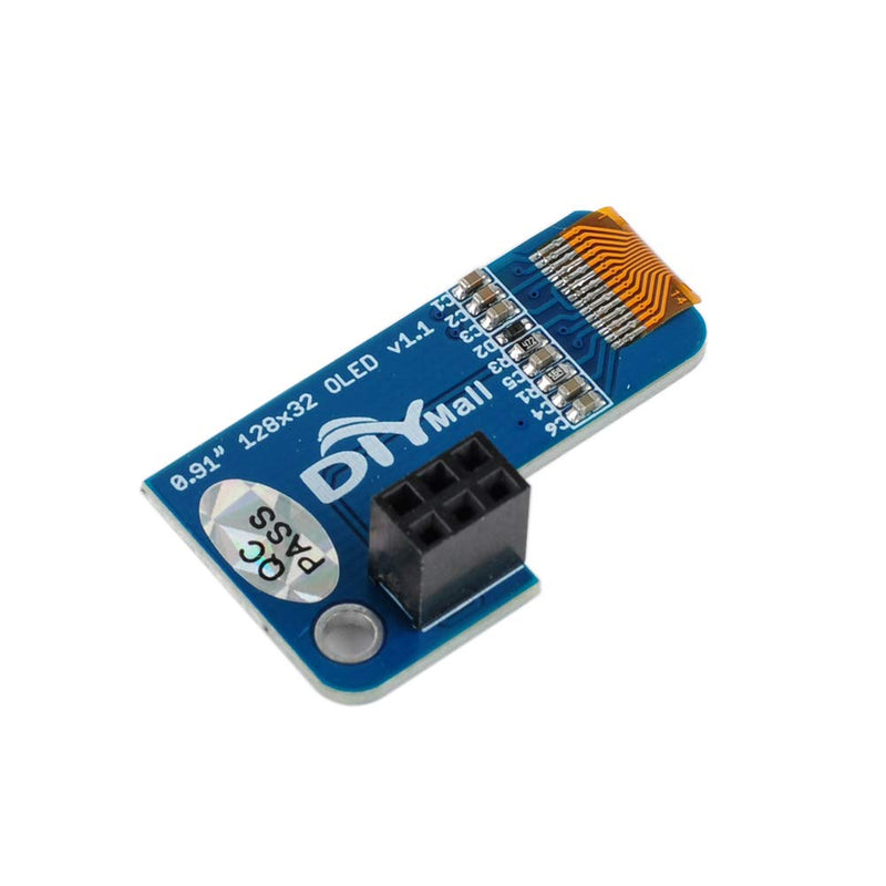  [AUSTRALIA] - DIYmall PiOLED 0.91inch I2C 128X32 SSD1306 OLED Display Module for Raspberry Pi (White x 1pc) White x 1pc