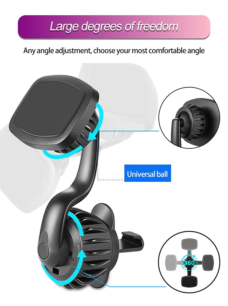 [AUSTRALIA] - Car Cell Phone Holde Unobstructed Car Vent Magnetic for I Phone and Android Phone Holder Mount, Upgrade Clip Universal Cell Phone Holder Rotate 360 Degree for yor Vehicle Air Vent.