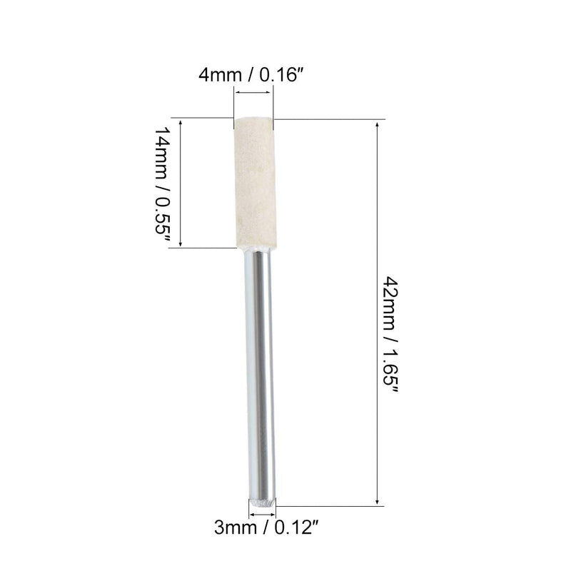  [AUSTRALIA] - uxcell 4mm Wool Felt Mounted Points Cylinder Polishing Bits Burrs Buffing Wheels with 1/8" Shank 12 Pcs