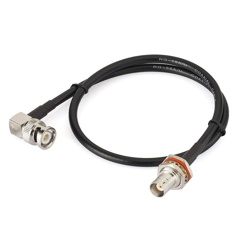  [AUSTRALIA] - Eightwood BNC Bulkhead Female to BNC Male Right Angle Adapter RG58 Cable 50cm /1.6 feet rg58 1.6 feet