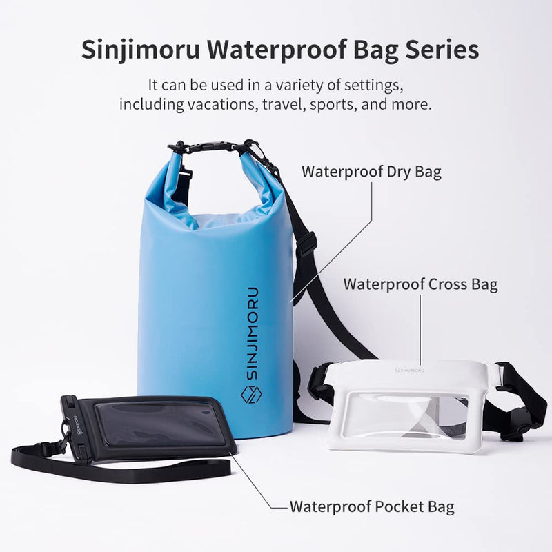  [AUSTRALIA] - Sinjimoru Waterproof Floating Cell Phone Pouch, Lightweight Clear 3 Straps Water Protector Phone Case Bag Compatible with iPhone Galaxy for Beach Essentials Waterproof Pocket Bag Black