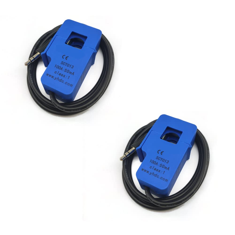  [AUSTRALIA] - SYUAB 2Pcs SCT013000 Split Core Current Transformer SCT-013-000 Non-invasive AC Current Sensor 100A/50mA (SYKHSCGQ)