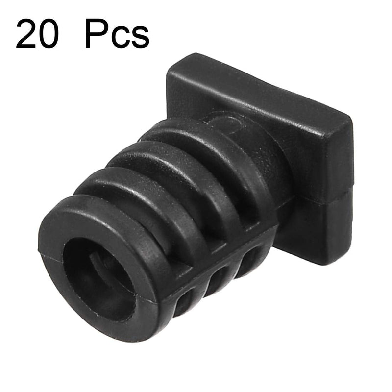  [AUSTRALIA] - uxcell 20Pcs 6mm Inner Dia PVC Square Strain Relief Cord Boot Protector Sleeve Power Tool Hose Black