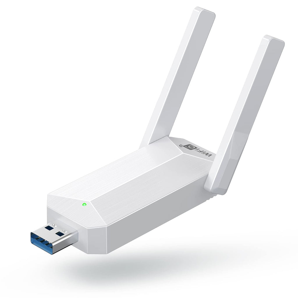  [AUSTRALIA] - USB WiFi 6 Adapter, AX1800 USB 3.0 Dual Band WiFi Dongle USB Wireless Adapter with 1800Mbps 5G 2.4G, 802.11AC Wireless Network Dongle High Gain Antennas for PC Desktop Laptop, Support Win 10/11 Only White
