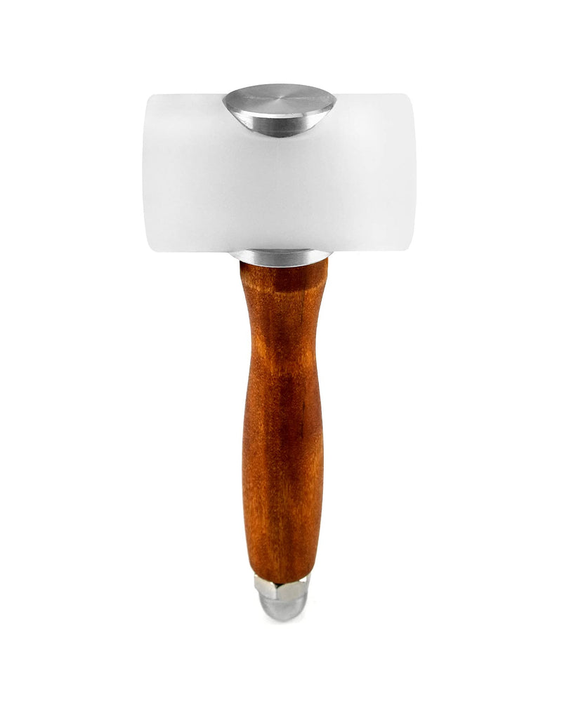  [AUSTRALIA] - QWORK Leather Carving Hammer Mallet,DIY Leathercraft Mallet with Nylon T Head Wood Handle, Sew Leather Cowhide Tool