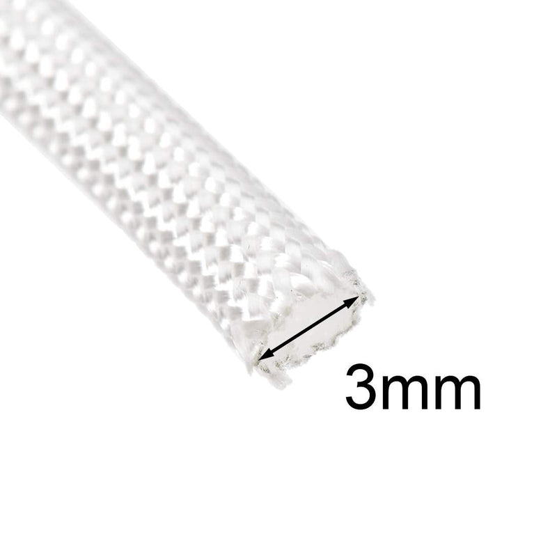  [AUSTRALIA] - uxcell Insulation Braid Sleeving, 33Ft-3mm High TEMP Fiberglass Sleeve White