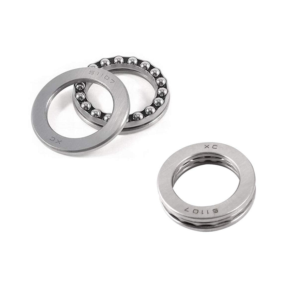  [AUSTRALIA] - XMHF 52mm x 35mm x 12mm Single Direction Carbon Steel Axial Ball Thrust Ball Bearings 51107 2PCS