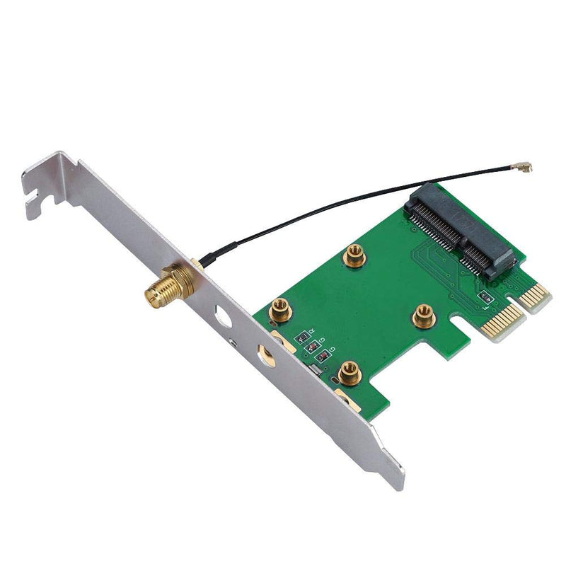  [AUSTRALIA] - PCI Express to Mini PCI Express Card Adapter Wireless Network Ethernet LAN Mini PCI-E Riser PC to Laptop Network Card Adapter Converter Antenna WiFi
