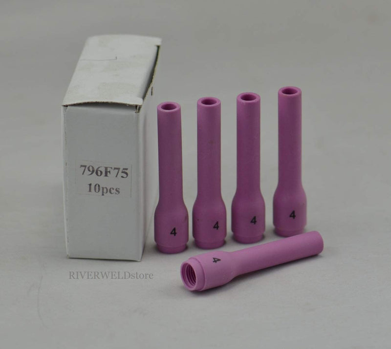  [AUSTRALIA] - 796F75 Long TIG Alumina Cups Nozzles Fit DB SR WP 9 20 25 TIG Welding Torch 5pk