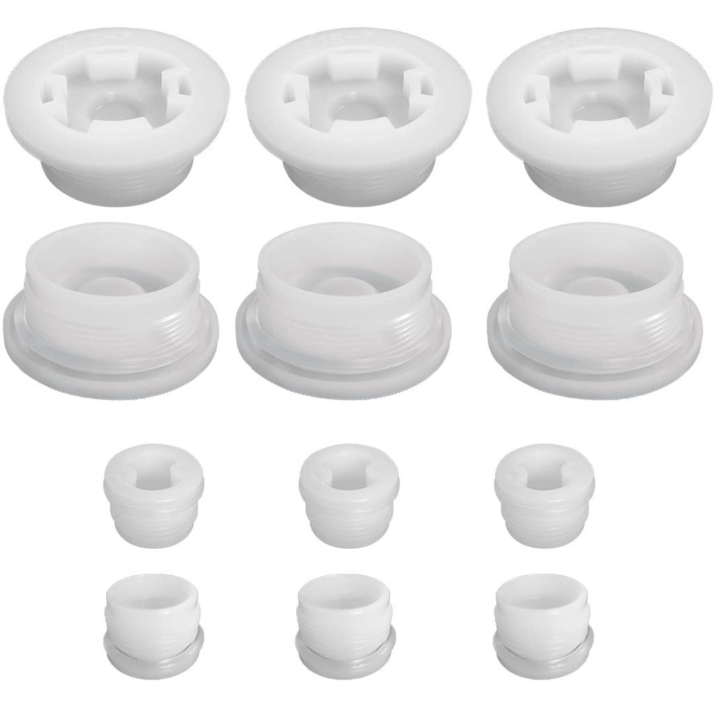  [AUSTRALIA] - Bung Caps 2inch Fine Thread Barrel Caps 6 Pieces and 6 Pieces 3/4" Plastic Bung Hole Caps with 12PCS Gasket for 55 Gallon Drum 2 inch and 3/4" bung cap fine thread 6+6Pieces