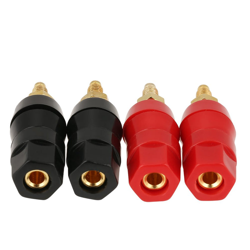  [AUSTRALIA] - 4 Pcs Banana Socket Test Probe Audio Speaker Terminal Binding Post Banana Plug Jack Socket Adapter Connector 4mm Panel Mount Banana Socket Black and Red