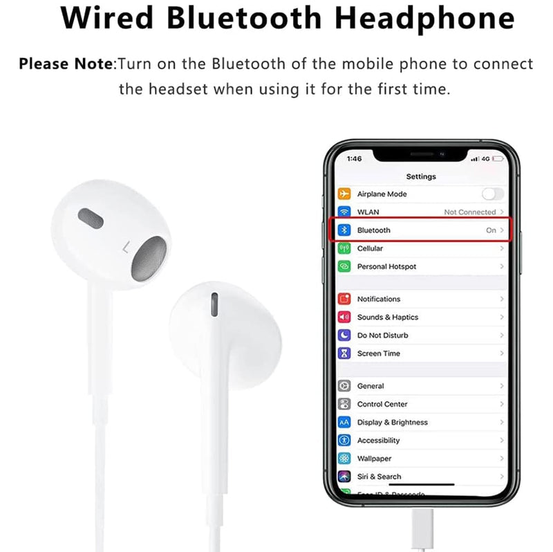 [AUSTRALIA] - 2 Pack Apple Headphones Wired Earbuds with Lightning Connector [Apple MFi Certified] In-Ear iPhone Earphones with Built-in Microphone & Volume Control Compatible with iPhone 14/13/12/11/XR/XS/X/8/7/SE White-2PACK