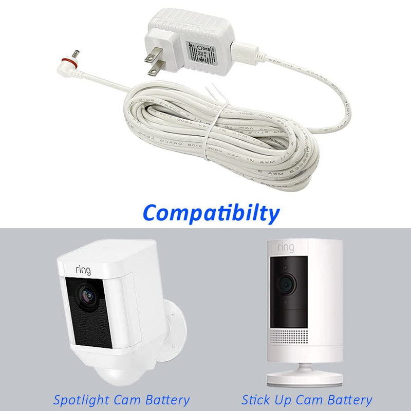  [AUSTRALIA] - KAROTTO 16Ft Charging Cable with Adapter for Ring Camera,Ring Power Cord for Ring Stick Up Cam Battery,Ring Spotlight Cam Battery -2PACK