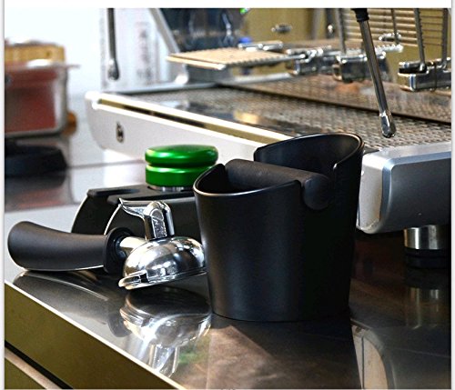  [AUSTRALIA] - HOMEE Espresso Knock Box 4.8 Inch Shock-Absorbent Durable Barista Style Knock Box With Removable Knock Bar and Non-Slip Base Gift (Round) Round Rubber rod