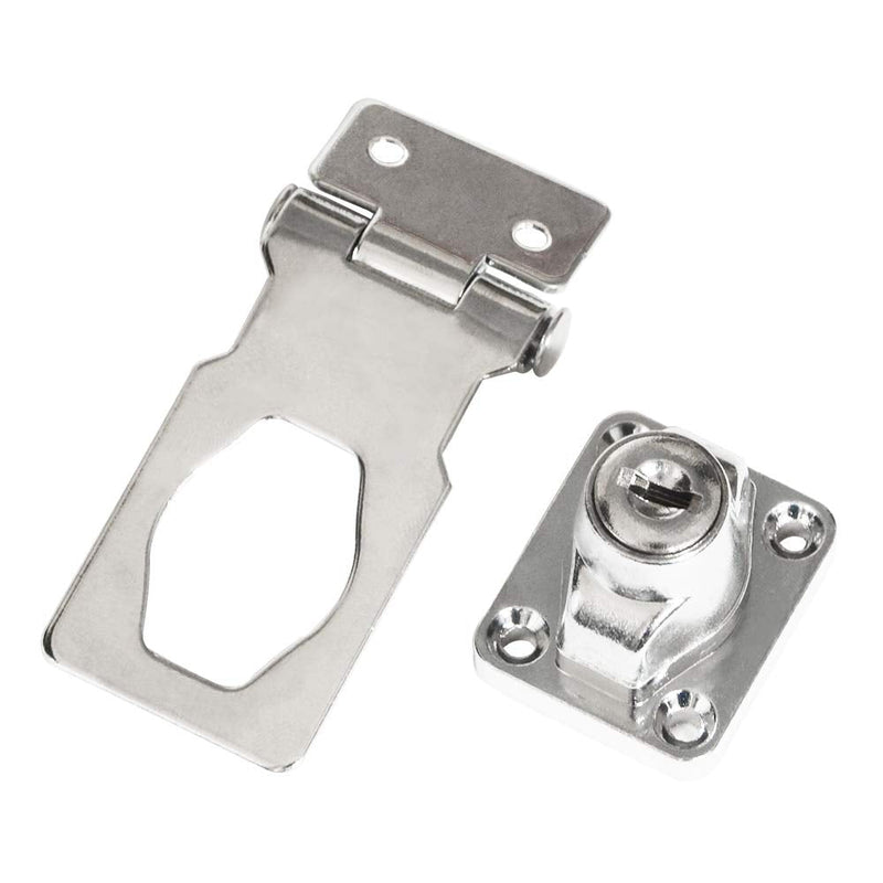  [AUSTRALIA] - TOVOT 4 Pack Keyed Hasp Locks -Twist Knob Keyed Locking Hasp (2.5" x 1-1/4"),Safety Locking Hasp w/Screws for Door Cabinet,Keyed Alike (Chrome)