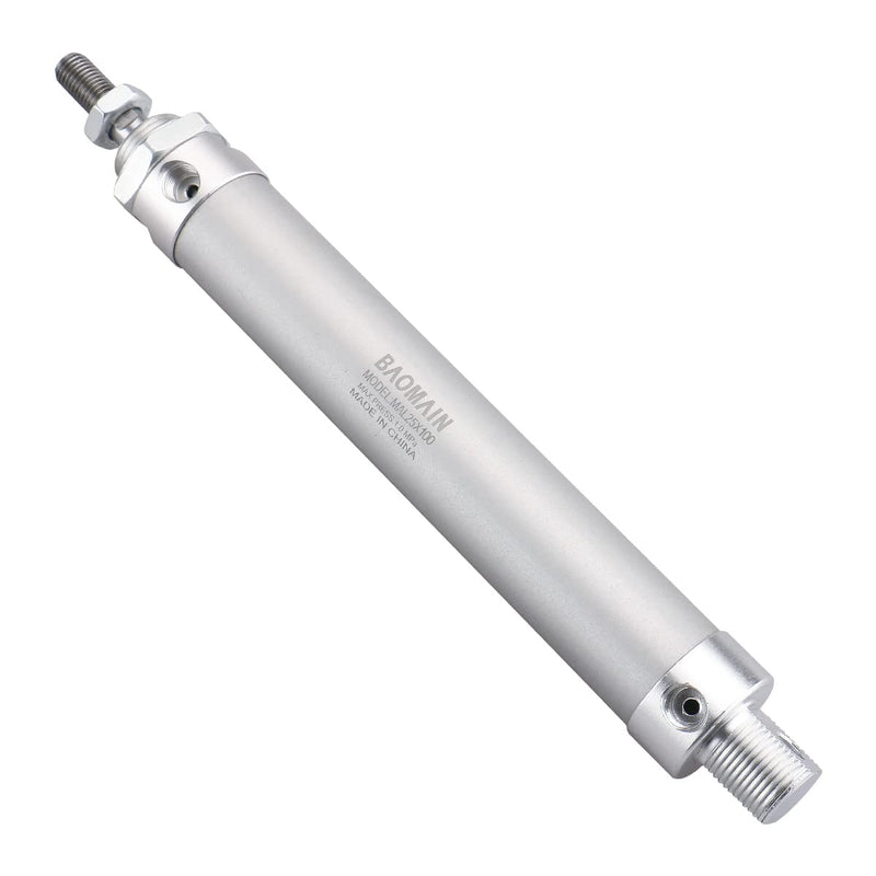  [AUSTRALIA] - Baomain Mini Air Cylinder MAL 25 X 100 Single Male Thread Rod Dual Action 25 Bore 100 Stroke