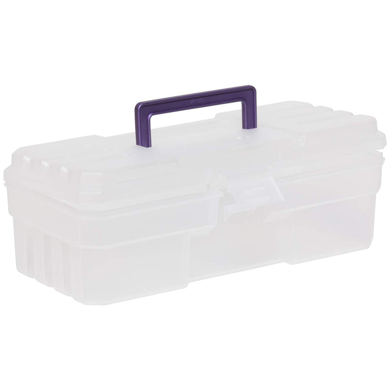  [AUSTRALIA] - Akro-Mils 12-Inch ProBox Plastic Art Supply, Hobby or Craft Storage Toolbox, Model 09912CLPUR, (12-Inch x 5-1/2-Inch x 4-Inch), Clear