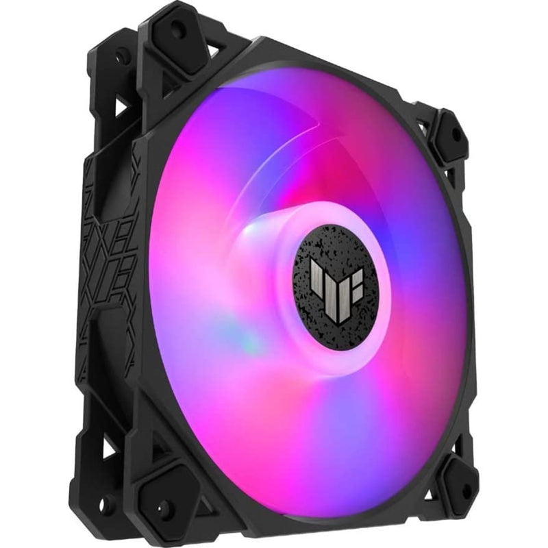  [AUSTRALIA] - ASUS TUF Gaming TF120 ARGB Chassis Fan 3-Pin Customizable LEDs Blade, Advanced Fluid Dynamic Bearing, 120mm PWM Control, Anti-vibration Pads, Double-layer LED Array for Computer Case & Liquid Radiator