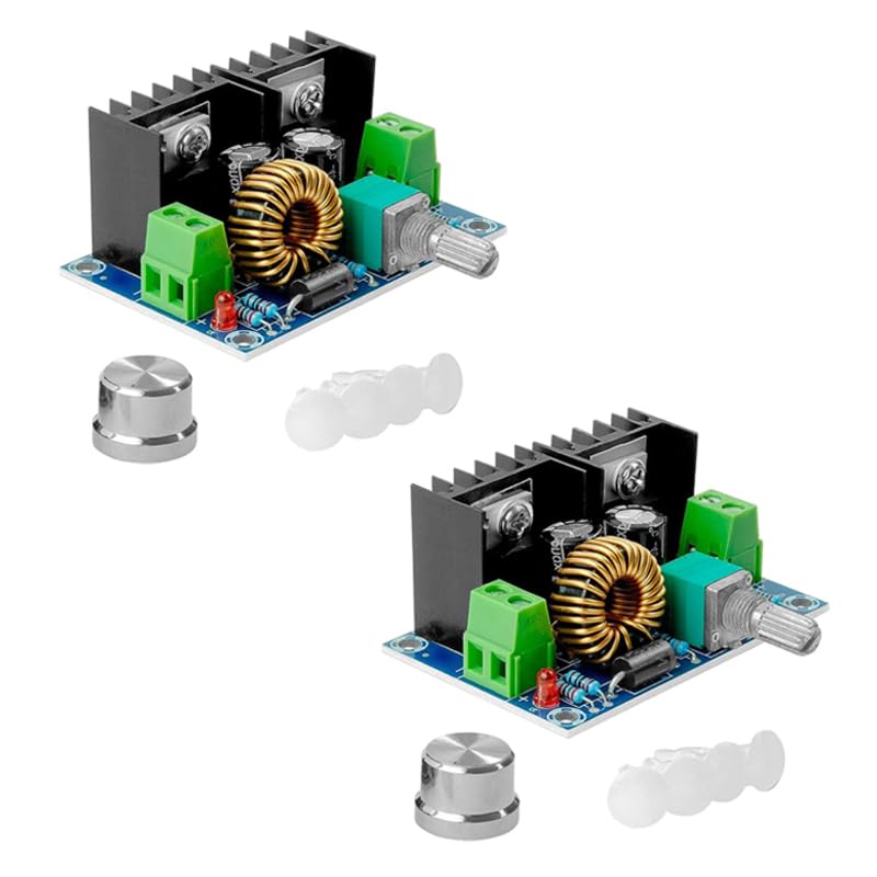  [AUSTRALIA] - Pack of 2 XL4016E1 DC-DC Step Down Buck Converter with extended potentiometer, voltage converter PWM adjustable 4-40V to 1.25-36V 8A step down XH-M401 compatible with Arduino including e-book