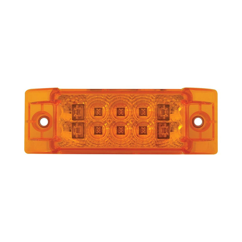  [AUSTRALIA] - Grand General 76210 Amber Rectangular Wide Angle Spyder 10-LED Marker/Clearance/Turn Light with Amber Lens Amber/Amber Light Only