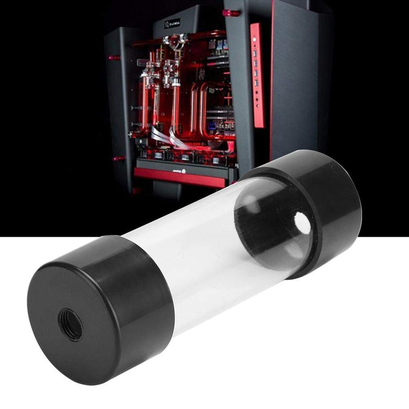  [AUSTRALIA] - ASHATA Cylinder Water Cooling Tank, 150mm Transparent Fast Cooling Water Tank, G1/4 Thread Heat Exchanger Water Cooling Reservoir Radiator for PC Comp