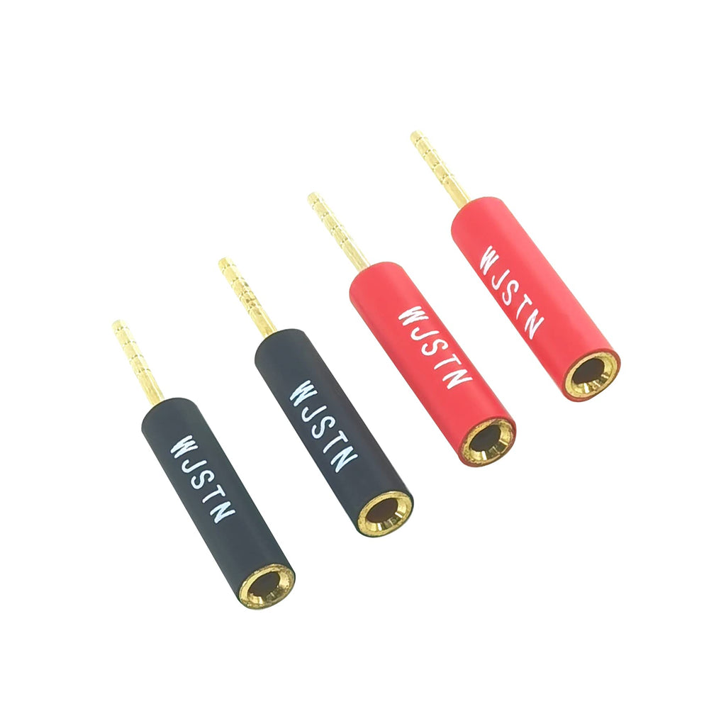  [AUSTRALIA] - WJSTN Gold Plated 2mm Male Screw Type Banana to 4mm Banana Socket Female Screw Type Audio Speaker Pin Plugs Cable Connector Adapter 4 Pack