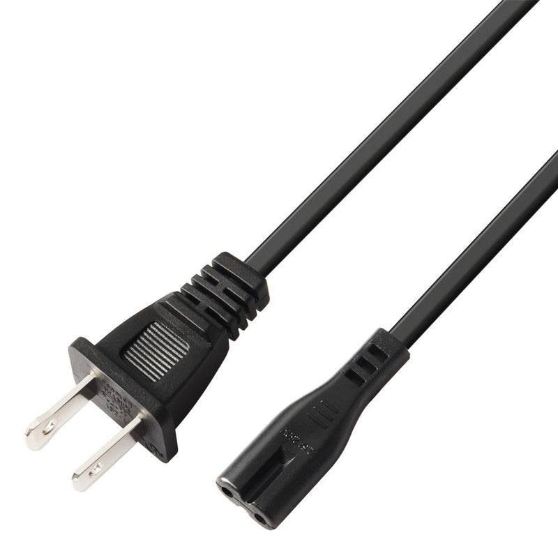 2Pin AC Power Cable Cord 2 Prong Charge Adapter PC Laptop PS2 PS3 Slim Rounded Power Cable Universal Power Cable Electrical Cable - LeoForward Australia