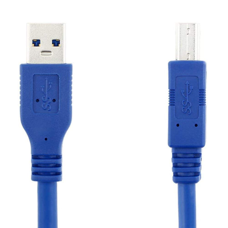  [AUSTRALIA] - Bluwee USB 3.0 Cable - Type A-Male to Type B-Male - 6 Feet (1.8 Meters) - Round Blue 6 FT