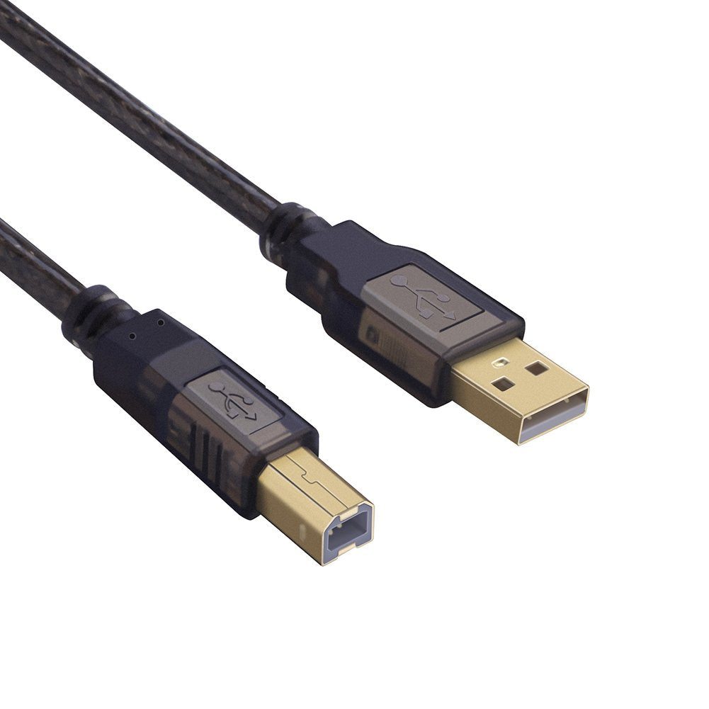  [AUSTRALIA] - Printer Cable, ShineKee 25ft USB 2.0 High Speed Gold-Plated Connectors Printer Scanner Cable Cord A Male to B Male for HP, Canon, Lexmark, Epson, Dell, Xerox, Samsung etc