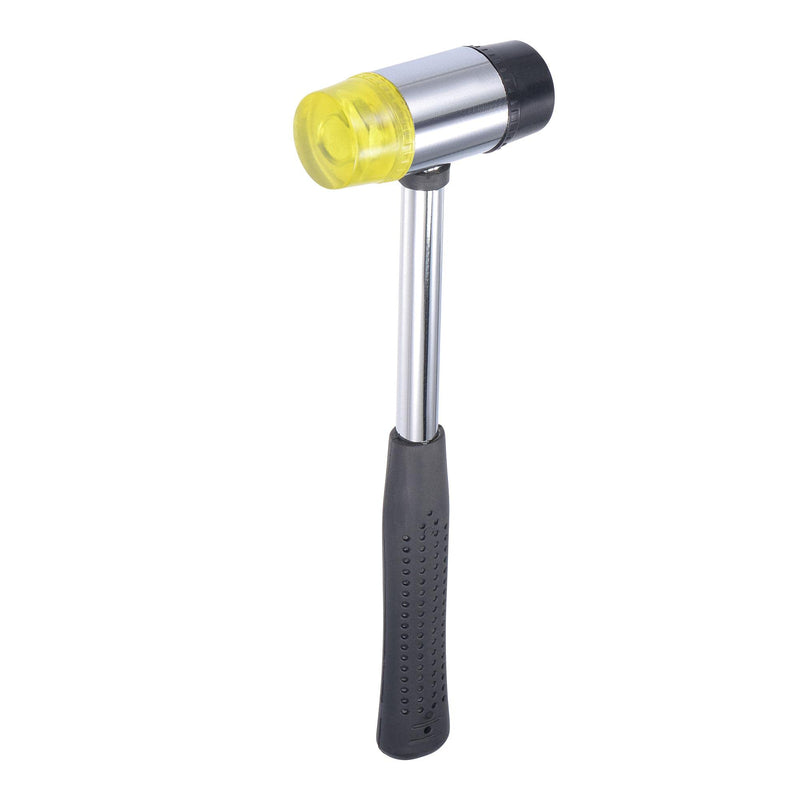  [AUSTRALIA] - uxcell 40mm Double-Faced Rubber Hammer with Soft/Hard Replacement Mallet Non-Slip Grip for Leather Crafts, Woodworking and Flooring Installation