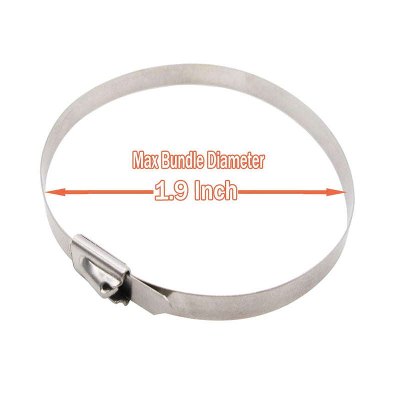  [AUSTRALIA] - Superun Metal Zip Ties 8 Inch Stainless Steel Tie Wrap 225 LBS Strength Heavy Duty Exhaust Wrap Pack of 100
